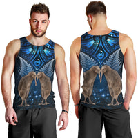 New Zealand Maori Matariki Men Tank Top Hongi Kiwi Bird and Silver Fern LT03 - Polynesian Pride