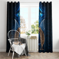 New Zealand Maori Matariki Window Curtain Hongi Kiwi Bird and Silver Fern LT03 - Polynesian Pride