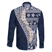 Hawaii Plumeria Tribal Vintage Family Matching Mermaid Dress and Hawaiian Shirt Special Blue