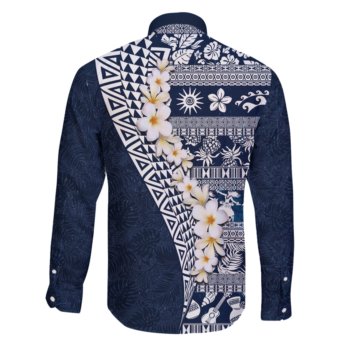 Hawaii Plumeria Tribal Vintage Family Matching Tank Maxi Dress and Hawaiian Shirt Special Blue