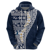 Hawaii Plumeria Tribal Vintage Hoodie Special Blue