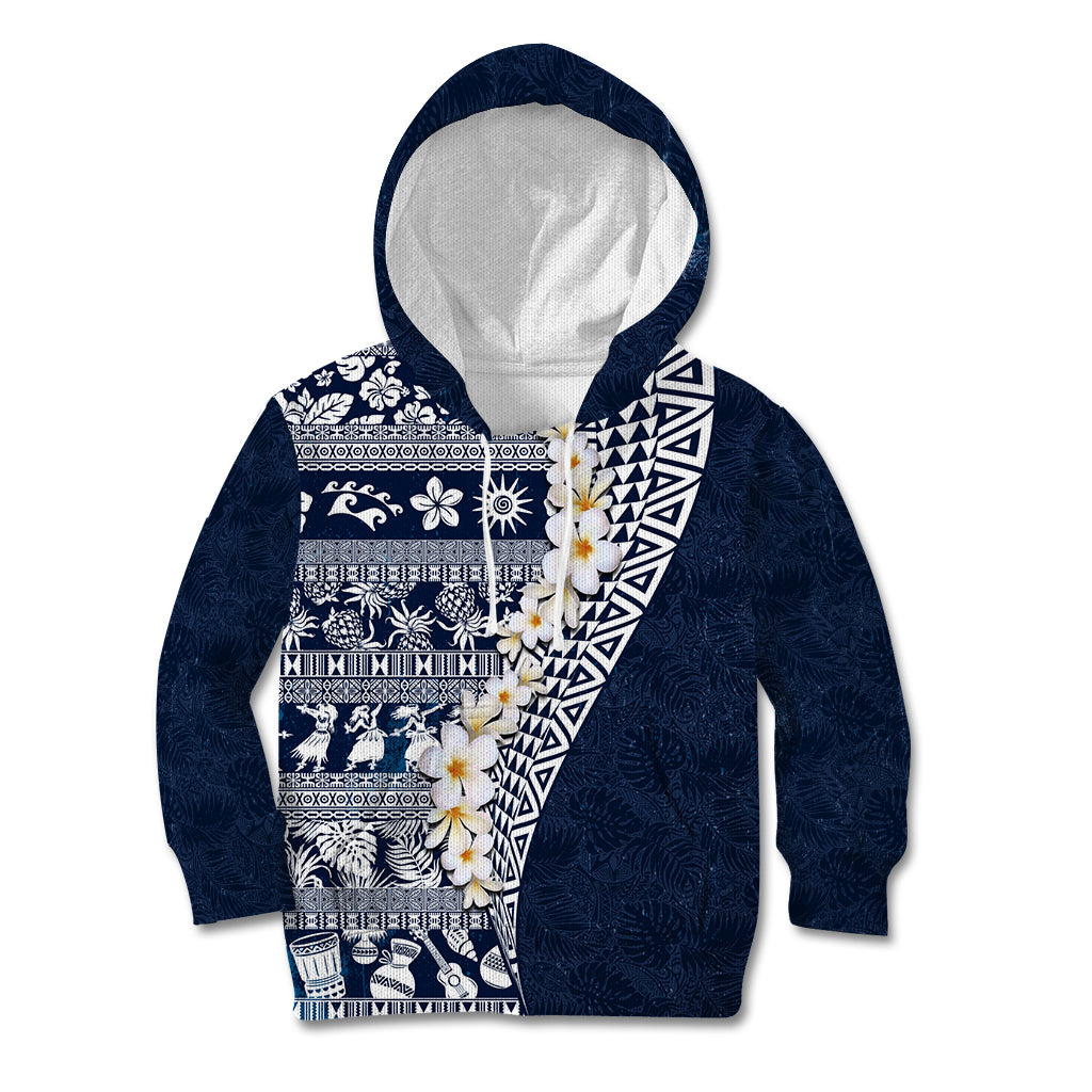 Hawaii Plumeria Tribal Vintage Kid Hoodie Special Blue