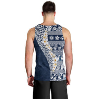 Hawaii Plumeria Tribal Vintage Men Tank Top Special Blue LT03 - Polynesian Pride