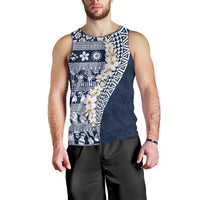 Hawaii Plumeria Tribal Vintage Men Tank Top Special Blue LT03 - Polynesian Pride