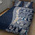 Hawaii Plumeria Tribal Vintage Quilt Bed Set Special Blue