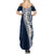 Hawaii Plumeria Tribal Vintage Summer Maxi Dress Special Blue