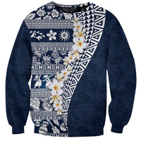 Hawaii Plumeria Tribal Vintage Sweatshirt Special Blue