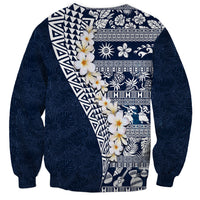 Hawaii Plumeria Tribal Vintage Sweatshirt Special Blue
