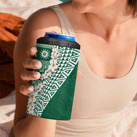Hawaii Plumeria Tribal Vintage 4 in 1 Can Cooler Tumbler Special Green
