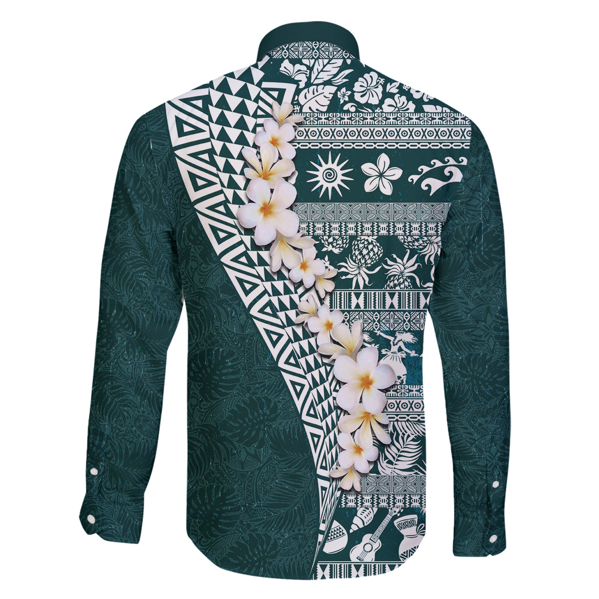 Hawaii Plumeria Tribal Vintage Family Matching Mermaid Dress and Hawaiian Shirt Special Turquoise