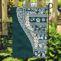Hawaii Plumeria Tribal Vintage Garden Flag Special Turquoise