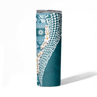 Hawaii Plumeria Tribal Vintage Skinny Tumbler Special Turquoise