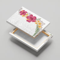 Hawaiian Plumeria and Hibiscus Canvas Wall Art White Mode