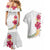 Hawaiian Plumeria and Hibiscus Couples Matching Mermaid Dress and Hawaiian Shirt White Mode