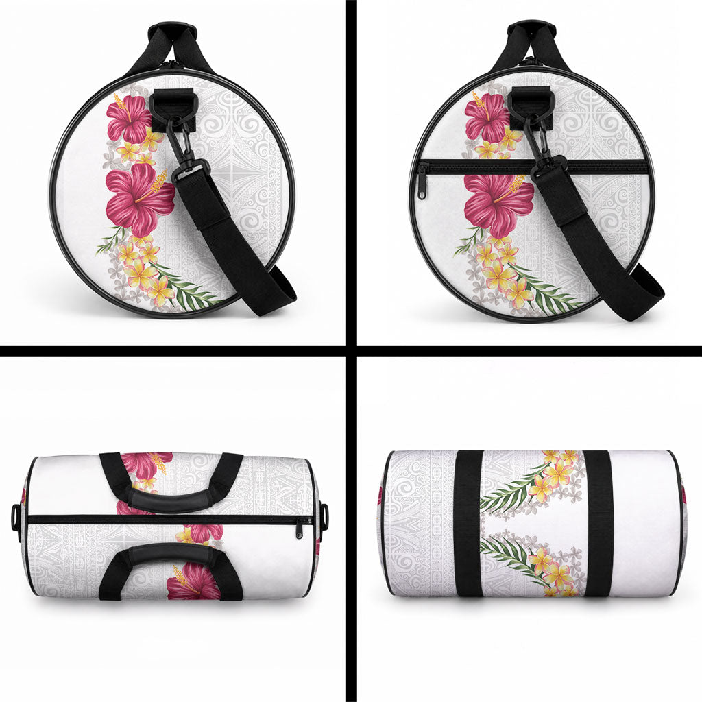 Hawaiian Plumeria and Hibiscus Duffle Bag