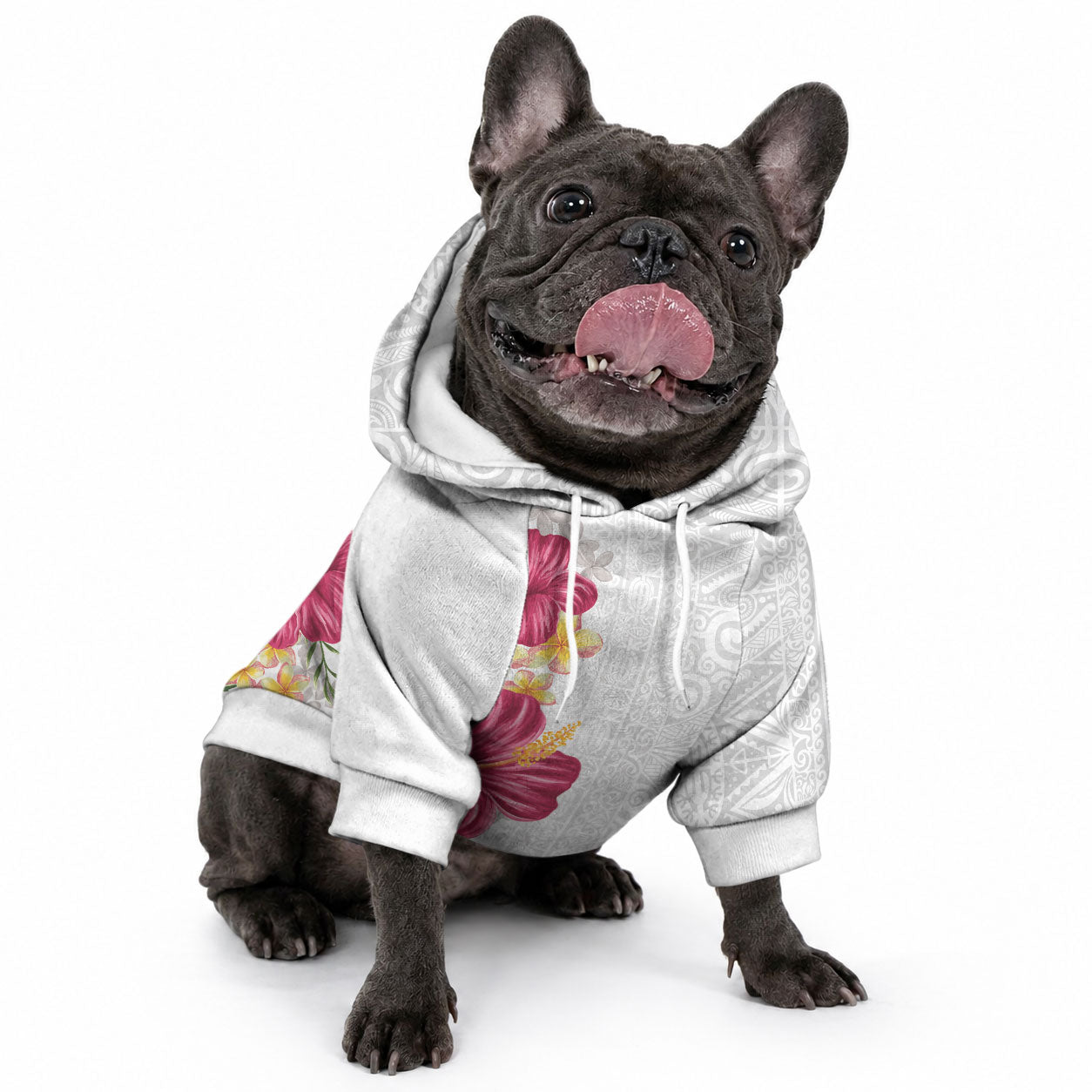 Hawaiian Plumeria and Hibiscus Pet Hoodie