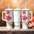 Hawaiian Plumeria and Hibiscus Tumbler With Handle White Mode