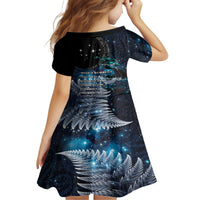 New Zealand Tui Bird Family Matching Off Shoulder Maxi Dress and Hawaiian Shirt Matariki Poetry Pattern Galaxy Style LT03 - Polynesian Pride