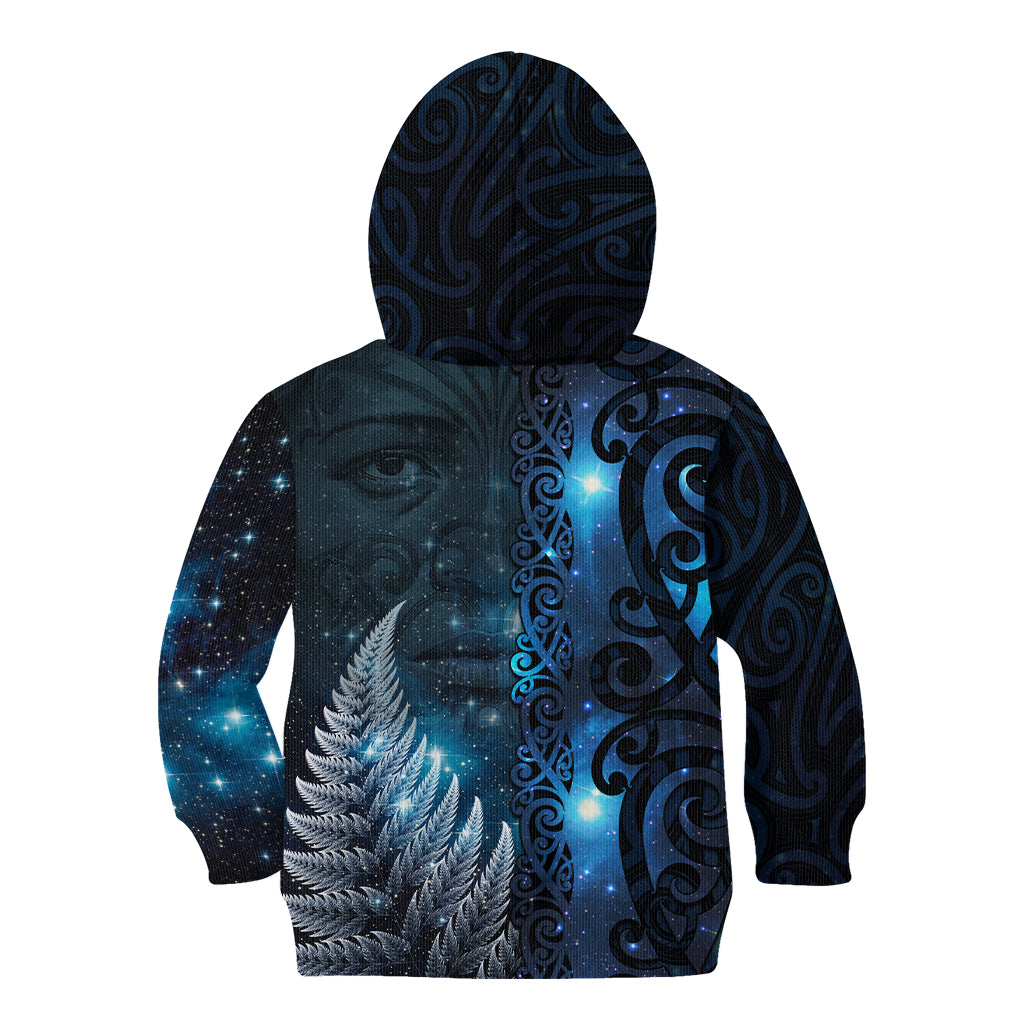 New Zealand Matariki Kid Hoodie The Tribal Maori Face and Silver Fern