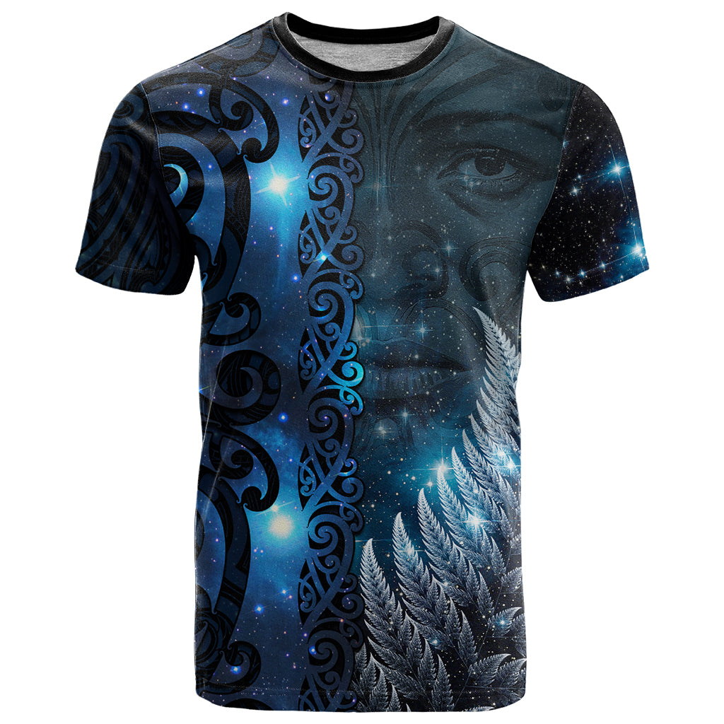 New Zealand Matariki T Shirt The Tribal Maori Face and Silver Fern