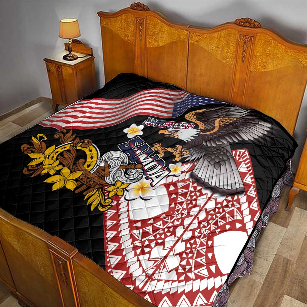 United States and American Samoa Together Quilt Bald Eagle and Polynesian Traditional Culture with Plumeria LT03 - Polynesian Pride