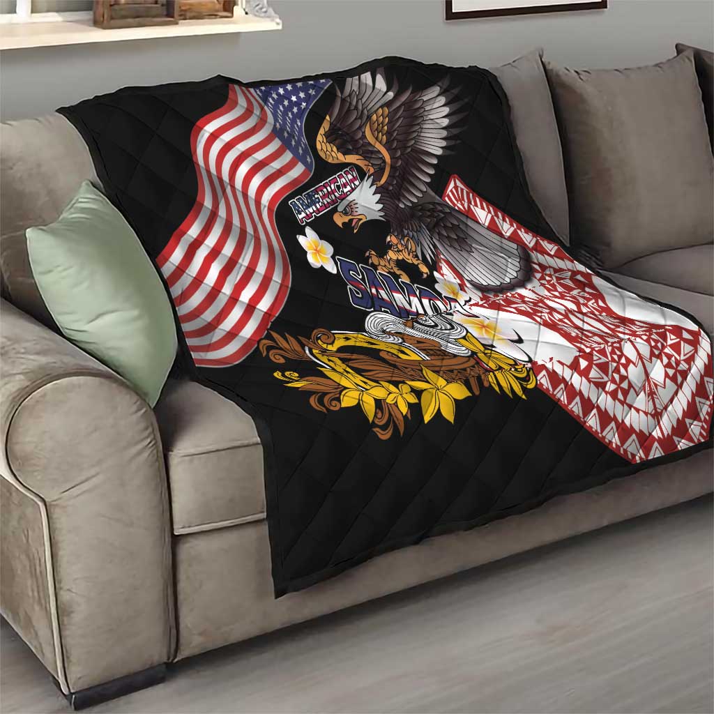 United States and American Samoa Together Quilt Bald Eagle and Polynesian Traditional Culture with Plumeria LT03 - Polynesian Pride