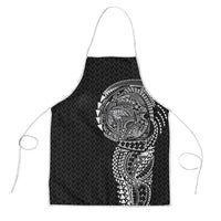 Hawaiian Traditional Tattoos Apron Kakau Tribal Tropical Plant Motif Black Color LT03 Black - Polynesian Pride