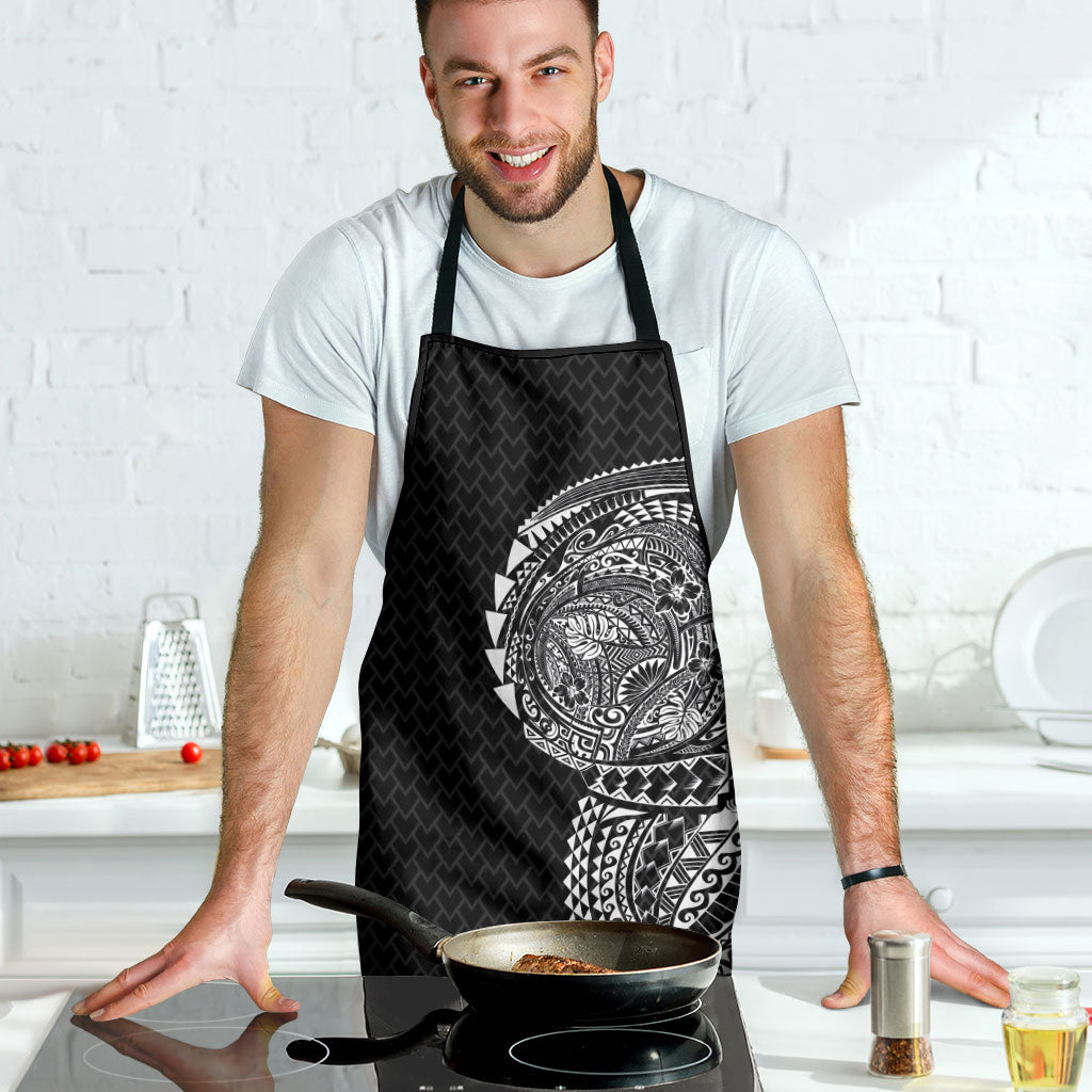 Hawaiian Traditional Tattoos Apron Kakau Tribal Tropical Plant Motif Black Color LT03 - Polynesian Pride