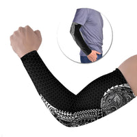 Hawaiian Traditional Tattoos Arm Sleeves Kakau Tribal Tropical Plant Motif Black Color