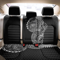 Hawaiian Traditional Tattoos Back Car Seat Cover Kakau Tribal Tropical Plant Motif Black Color