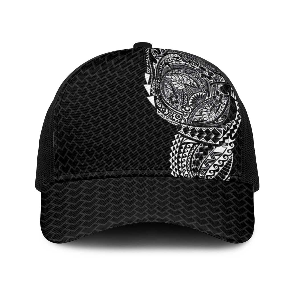 Hawaiian Traditional Tattoos Baseball Net Cap Kakau Tribal Tropical Plants Motif Black Color LT03 One Size Black Black - Polynesian Pride