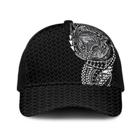 Hawaiian Traditional Tattoos Baseball Net Cap Kakau Tribal Tropical Plants Motif Black Color LT03 One Size Black Black - Polynesian Pride