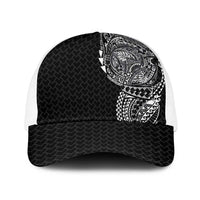 Hawaiian Traditional Tattoos Baseball Net Cap Kakau Tribal Tropical Plants Motif Black Color LT03 One Size White Black - Polynesian Pride