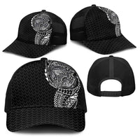Hawaiian Traditional Tattoos Baseball Net Cap Kakau Tribal Tropical Plants Motif Black Color LT03 - Polynesian Pride