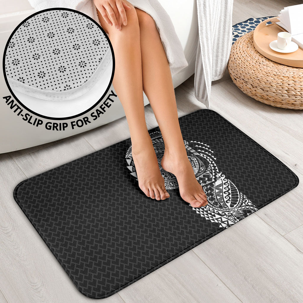 Hawaiian Traditional Tattoos Bathroom Set Kakau Tribal Tropical Plant Motif Black Color LT03 - Polynesian Pride
