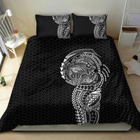 Hawaiian Traditional Tattoos Bedding Set Kakau Tribal Tropical Plant Motif Black Color LT03 - Polynesian Pride