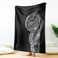 Hawaiian Traditional Tattoos Blanket Kakau Tribal Tropical Plant Motif Black Color LT03 - Polynesian Pride