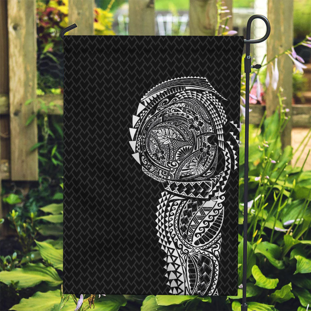 Hawaiian Traditional Tattoos Garden Flag Kakau Tribal Tropical Plant Motif Black Color