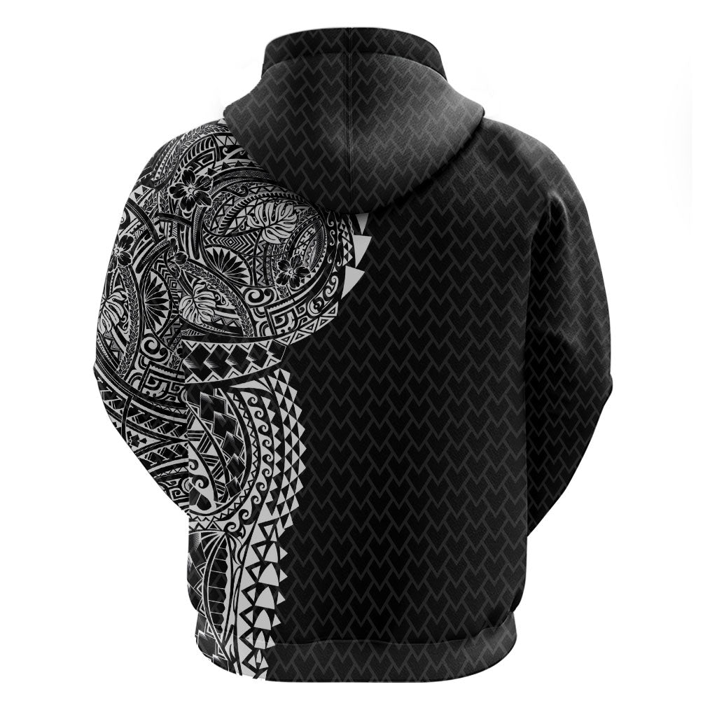 Hawaiian Traditional Tattoos Hoodie Kakau Tribal Tropical Plant Motif Black Color LT03 - Polynesian Pride