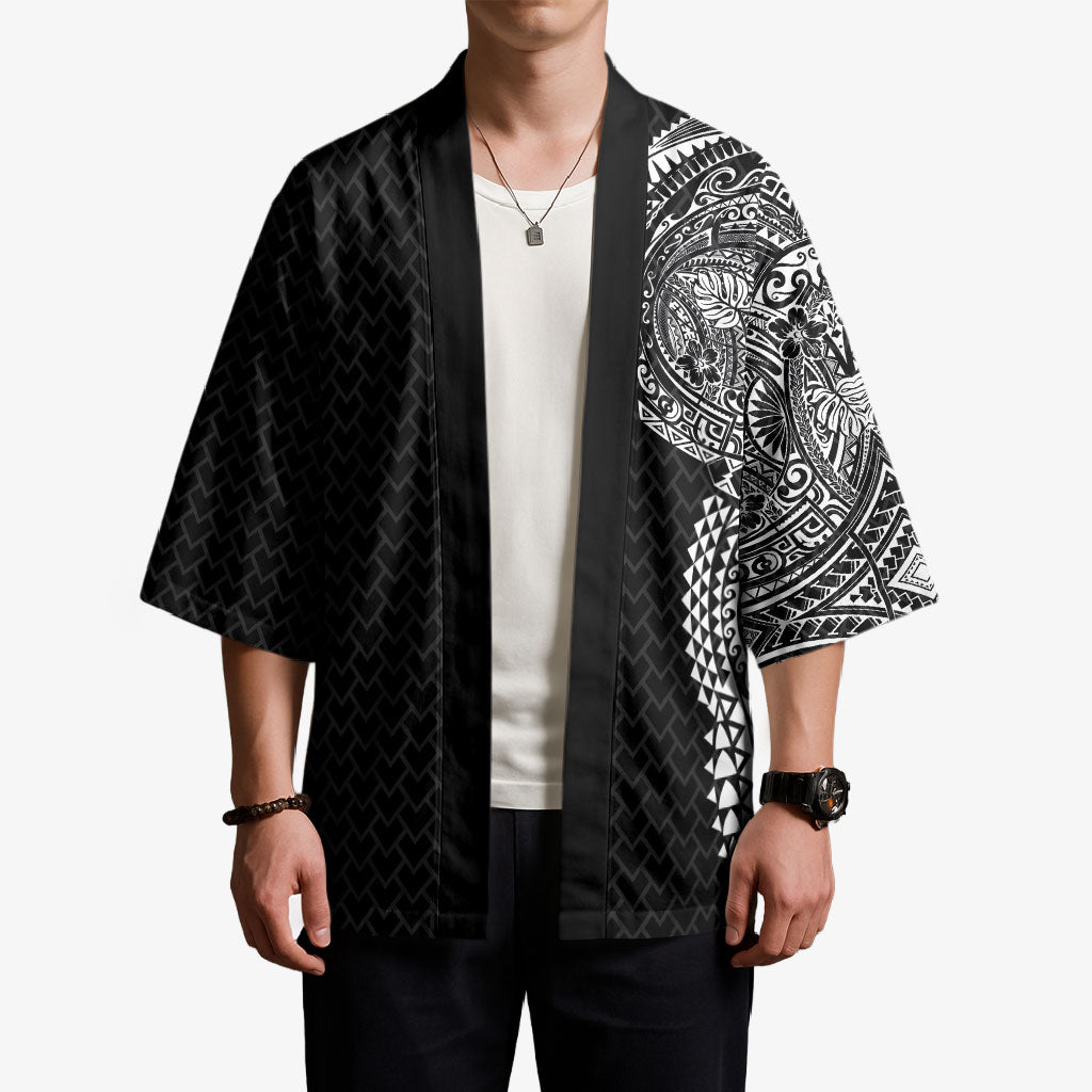Hawaiian Traditional Tattoos Kimono Kakau Tribal Tropical Plant Motif Black Color LT03 - Polynesian Pride