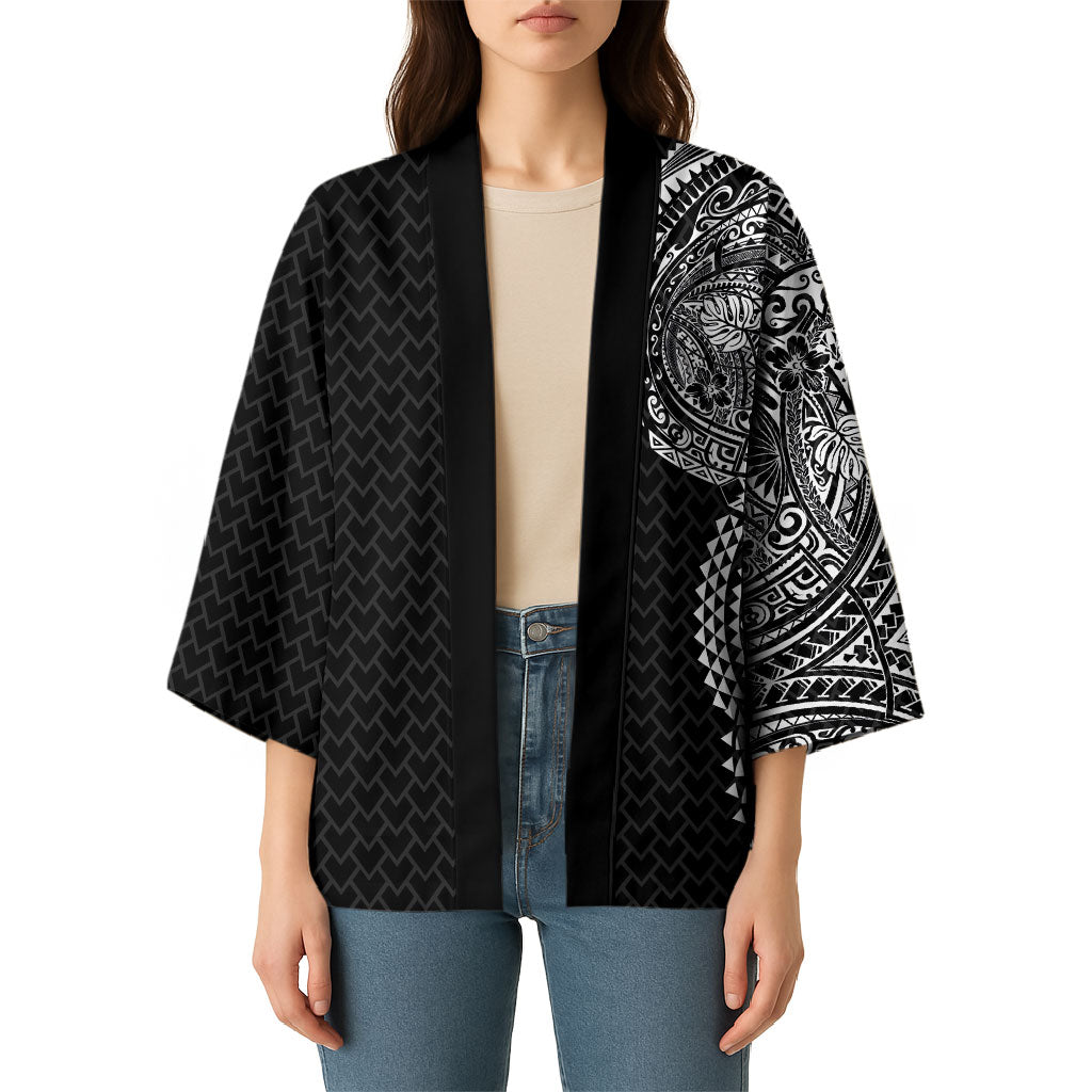 Hawaiian Traditional Tattoos Kimono Kakau Tribal Tropical Plant Motif Black Color LT03 - Polynesian Pride