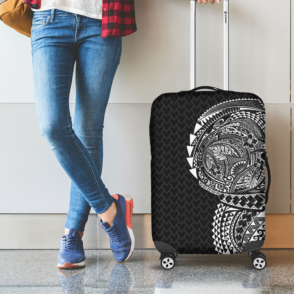 Hawaiian Traditional Tattoos Luggage Cover Kakau Tribal Tropical Plant Motif Black Color LT03 - Polynesian Pride