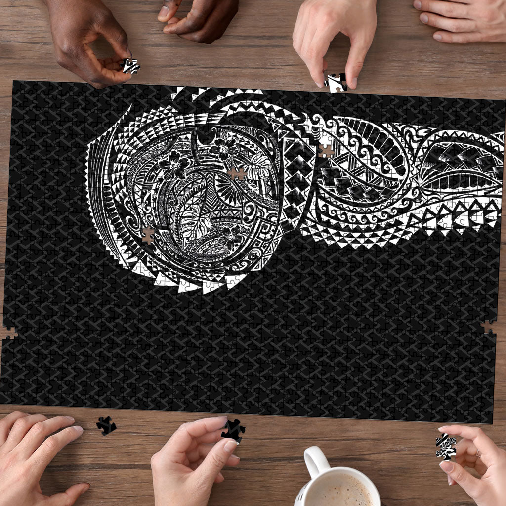 Hawaiian Traditional Tattoos Puzzle Kakau Tribal Tropical Plant Motif Black Color LT03 - Polynesian Pride
