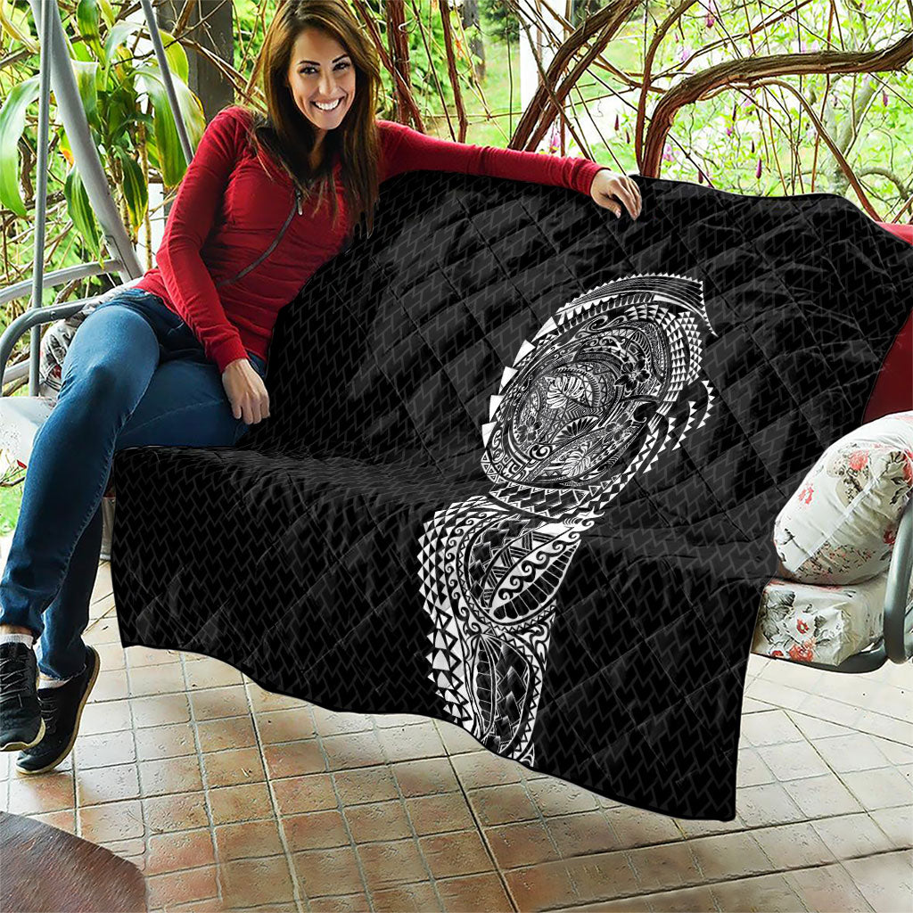 Hawaiian Traditional Tattoos Quilt Kakau Tribal Tropical Plant Motif Black Color LT03 - Polynesian Pride