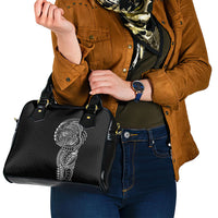 Hawaiian Traditional Tattoos Shoulder Handbag Kakau Tribal Tropical Plant Motif Black Color LT03 - Polynesian Pride