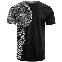 Hawaiian Traditional Tattoos T Shirt Kakau Tribal Tropical Plant Motif Black Color