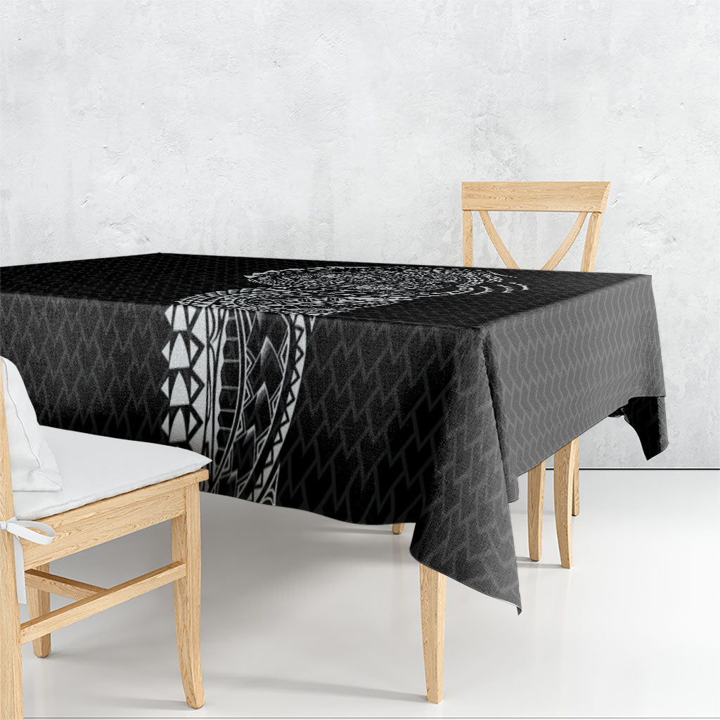 Hawaiian Traditional Tattoos Tablecloth Kakau Tribal Tropical Plant Motif Black Color LT03 - Polynesian Pride