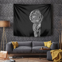Hawaiian Traditional Tattoos Tapestry Kakau Tribal Tropical Plant Motif Black Color LT03 Black - Polynesian Pride