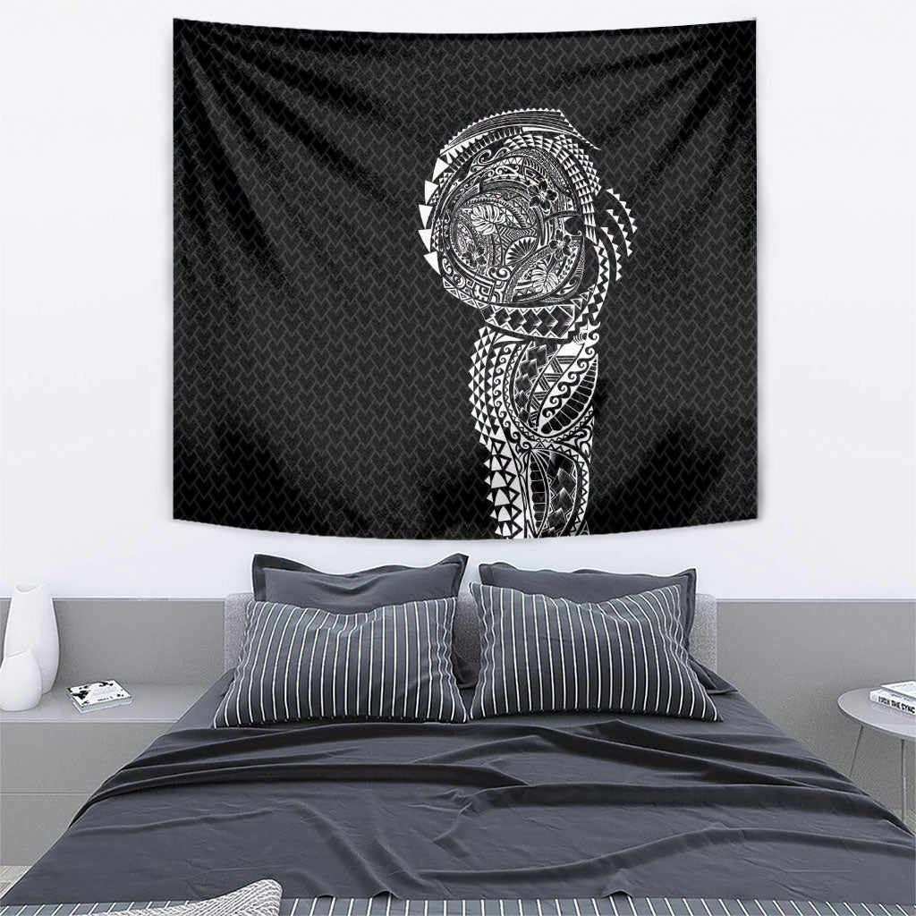 Hawaiian Traditional Tattoos Tapestry Kakau Tribal Tropical Plant Motif Black Color LT03 - Polynesian Pride