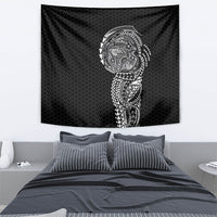 Hawaiian Traditional Tattoos Tapestry Kakau Tribal Tropical Plant Motif Black Color LT03 - Polynesian Pride